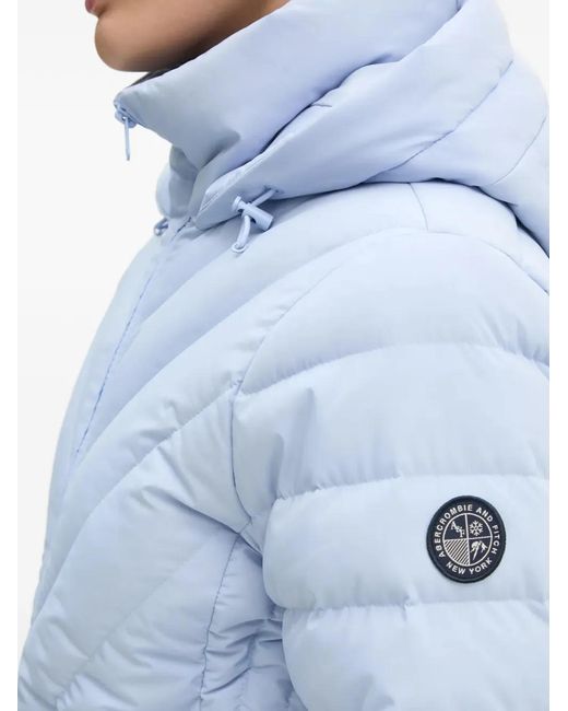 Abercrombie & Fitch Blue Quilted-Pattern Padded Jacket