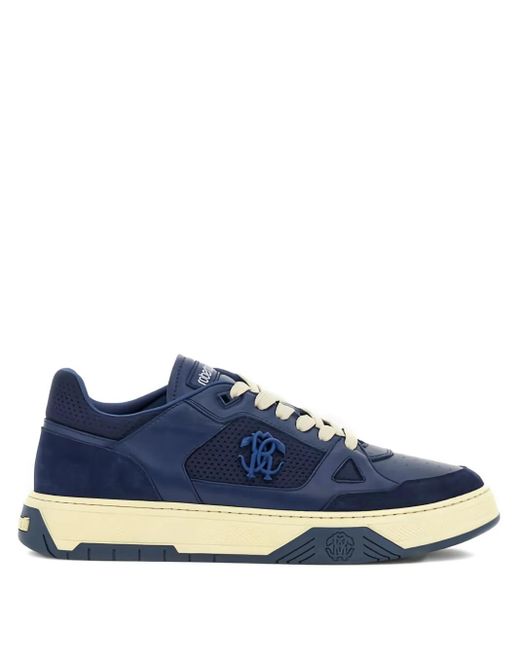 Roberto Cavalli Blue Rc Monogram Low-Top Sneakers for men