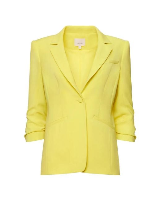Cinq À Sept Yellow Khloe Crepe Blazer