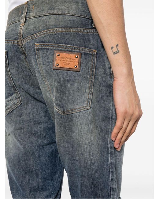 Dolce & Gabbana Blue Knee-length Denim Shorts for men
