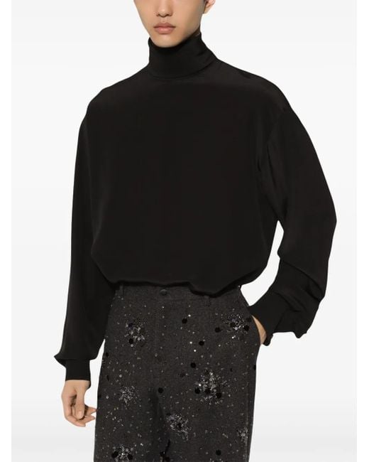 Dolce & Gabbana Black High Neck Shirt for men
