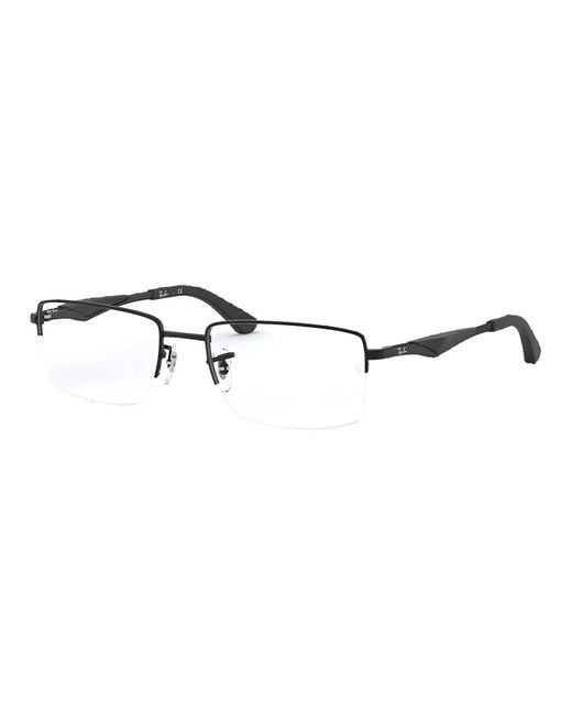 Ray-Ban White Rectangle-Frame Glasses