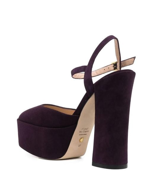 Stuart Weitzman Black Suede Platform Pumps