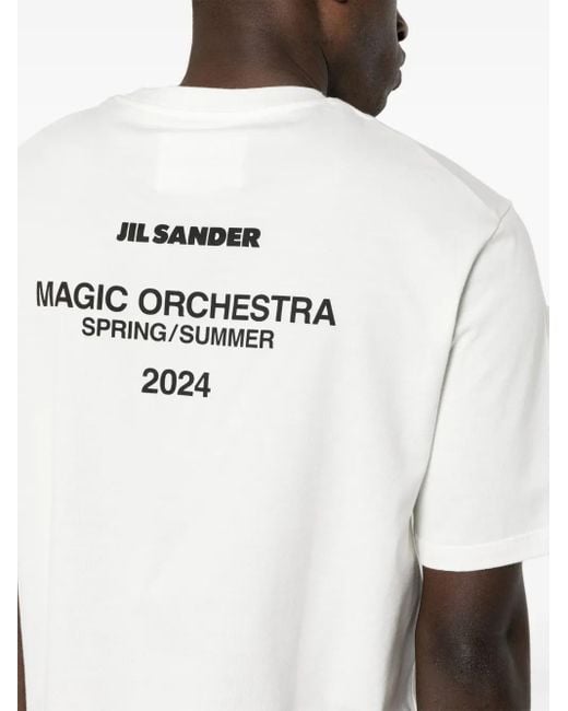 Jil Sander White Seasonal Graphic Print "Love Is The Beginning" T-Shirt for men