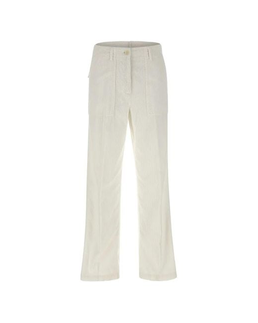 Aspesi White Corduroy Trousers
