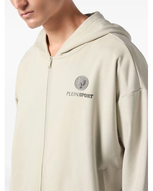 Philipp Plein Natural Logo-Print Hoodie for men