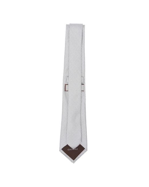 Canali White Patterned Tie for men