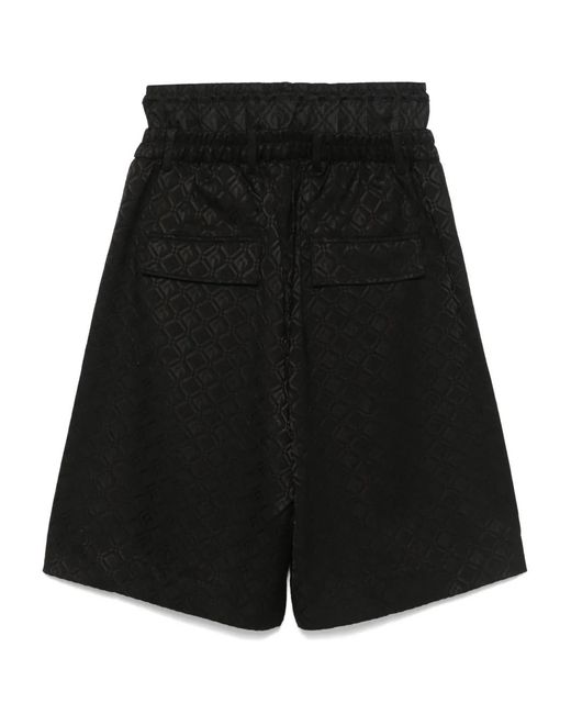 MARINE SERRE Black Moon Diamond Tailored Shorts for men