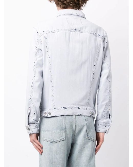 DIESEL Blue D-Barcy Ripped Denim Jacket for men