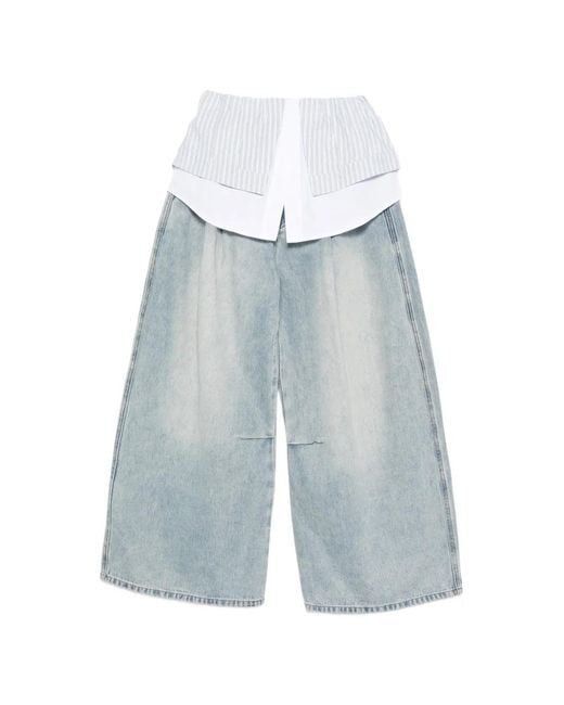 Feng Chen Wang Blue Belt-Loop Pocket Jeans