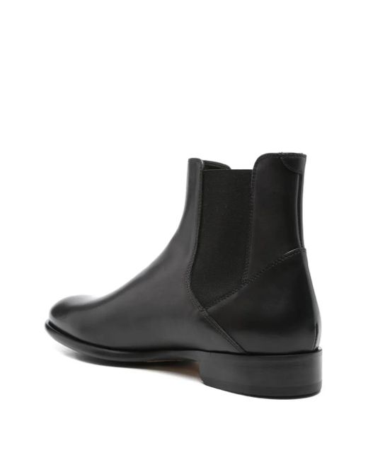 Doucal's Black Elasticated-Panel Leather Boots for men