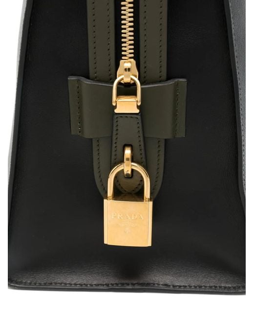 Prada Black Padlock-Detail Shoulder Bag