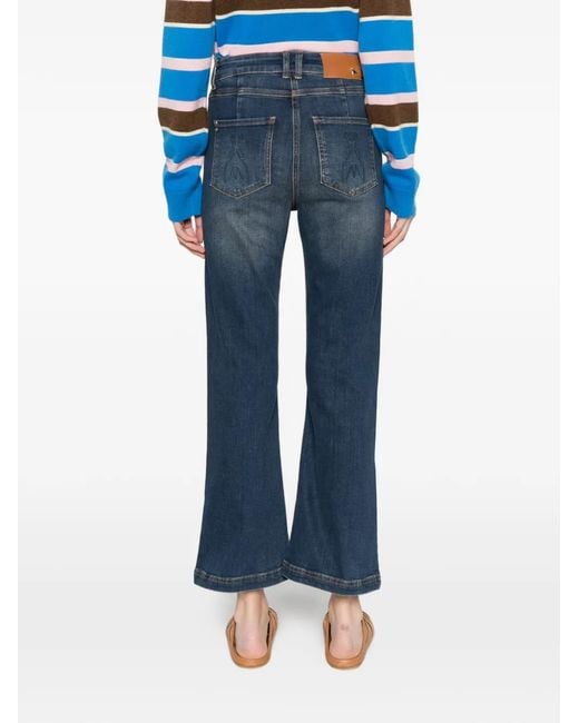 Patrizia Pepe Blue Logo-Detail Jeans