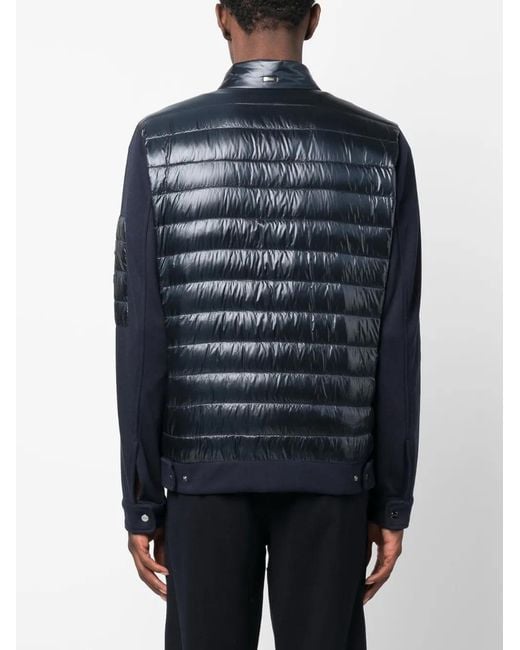 Herno Blue Padded-Panel Zipped Jacket for men