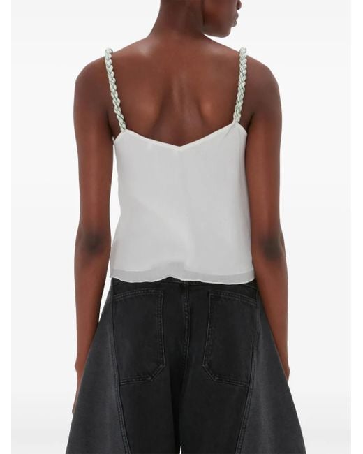 J.W. Anderson Blue Tassel-Strap V-Neck Top