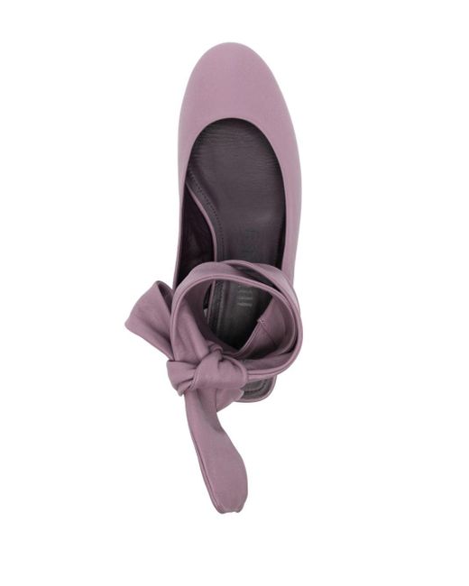 The Attico Pink Cloe Leather Ballerina Shoes