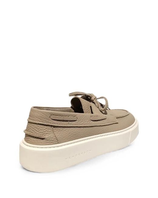 Henderson White Grainy Leather Loafers for men