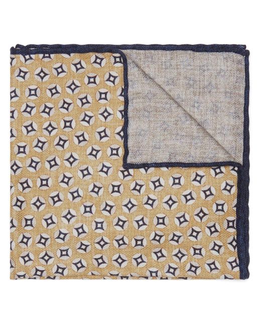 Brunello Cucinelli Metallic Geometric-pattern Silk Pocket Scarf for men