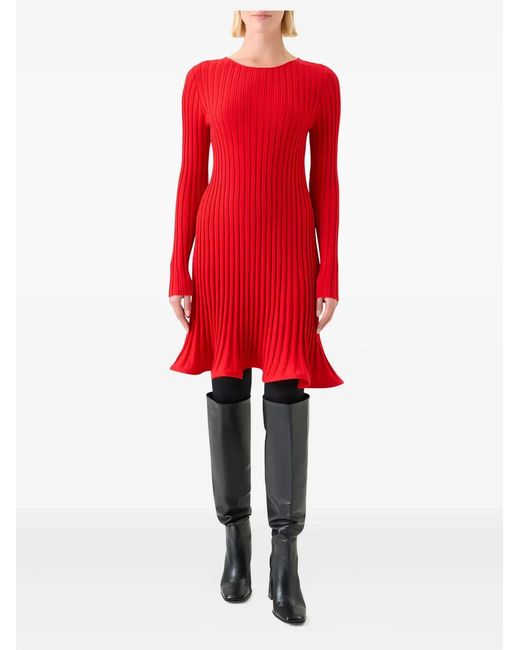 Akris Punto Ribbed Flared Mini Dress