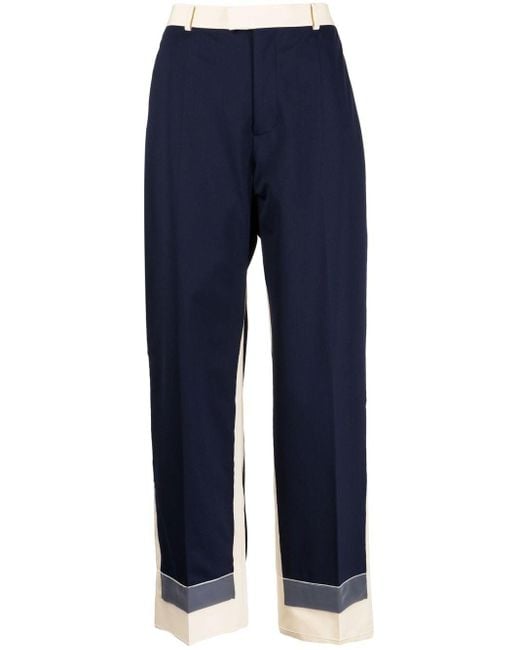 Two-tone tailored trousers Undercover de color Blue