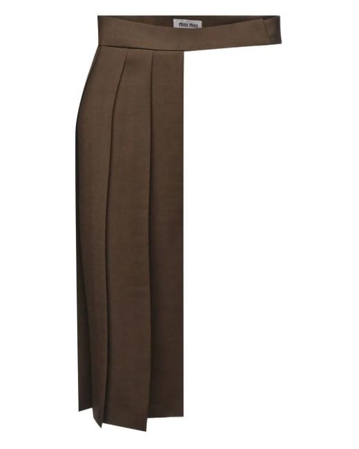 Miu Miu Geplooide Rok in het Brown