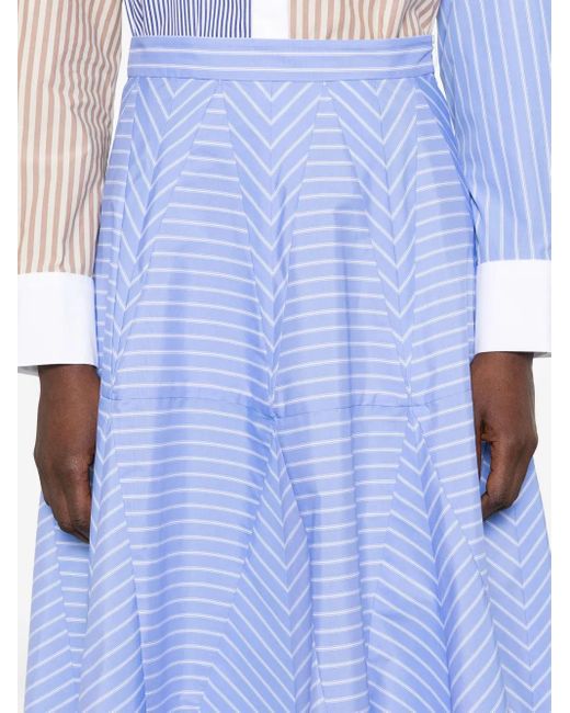 Gonna Midi A Righe di Sandro in Blue