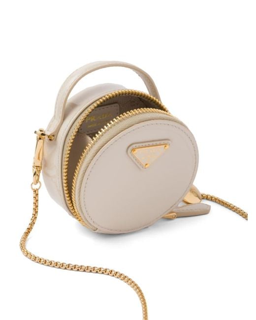 Prada White Mini Round Pouch