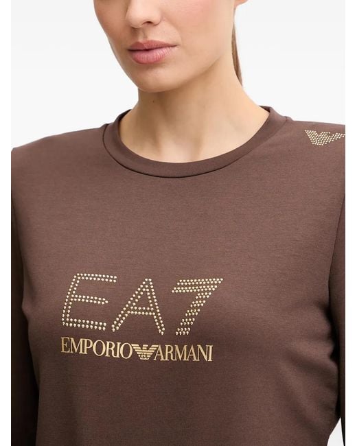 Pull À Détail Logo EA7 en coloris Brown