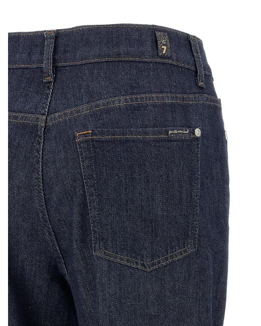 7 For All Mankind Blue Belt-Loop Pocket Jeans