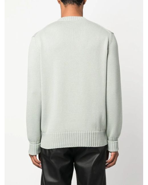 Alexander McQueen Gray Intarsia-Knit Logo Sweater for men