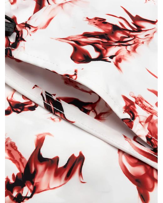 Ksubi Red Burnt Board-Print Drawstring Shorts for men
