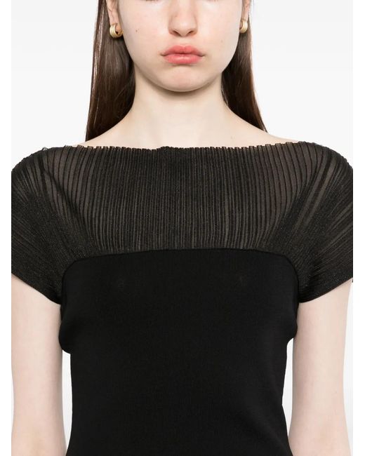 House of Dagmar Black Contrast Knitted Maxi Dress