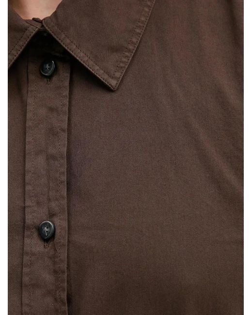 Won Hundred Brown Buttoned Long-Sleeve Shirt