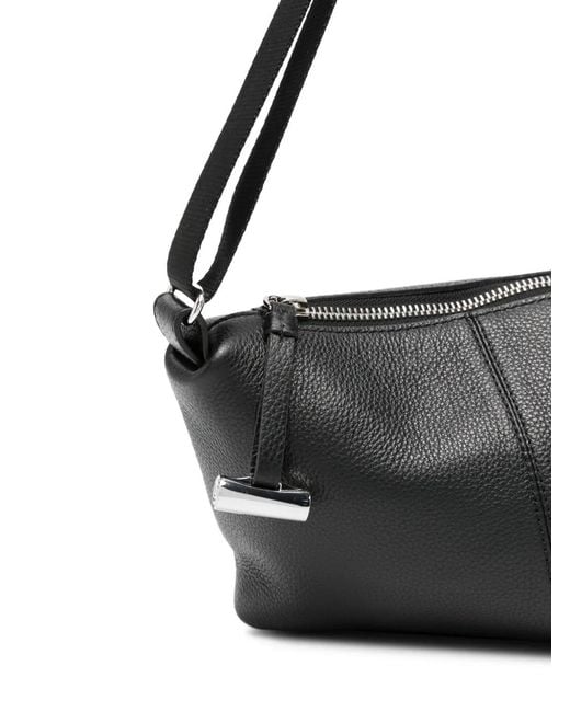 J&m Davidson Black Slide Twist Logo-Detail Shoulder Bag