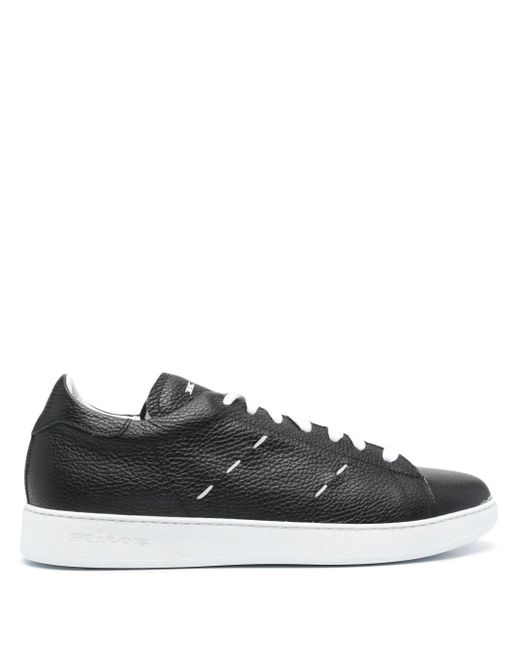 Kiton Black Branded-Heel Sneakers for men