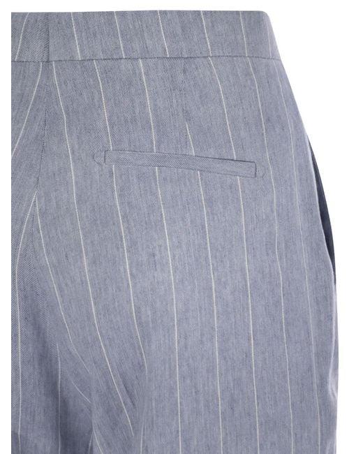 Tagliatore Blue Padima Pinstripe Trousers