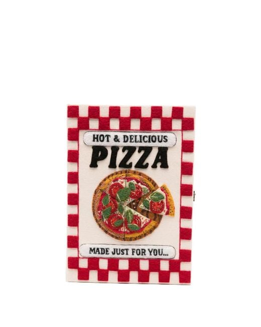 Olympia Le-Tan Pizza Box Clutch in het Red