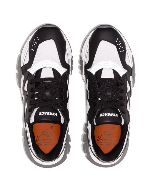 black and white versace shoes