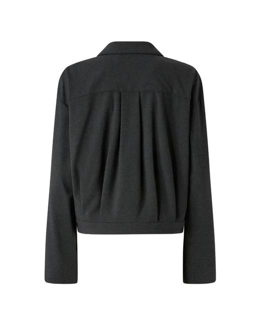 Pinko Black Pleated-Detail Button Jacket