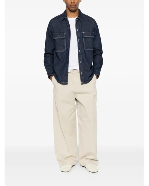 Samsøe & Samsøe Blue Patch-Pocket Shirt for men