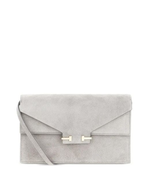 Tom Ford Gray Suede Leather Aube Mini Bag