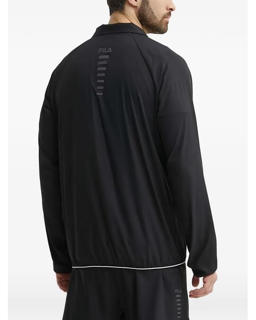 Fila Black Rocroi Zip-Up Logo Jacket for men