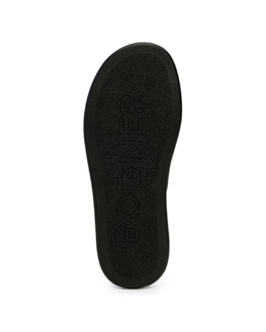 Bogner Blue Crossover-Strap Logo-Embossed Slides for men