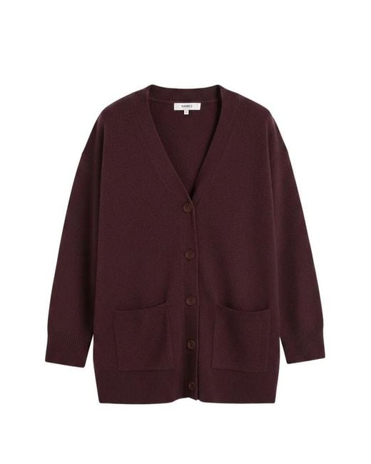 Chinti & Parker Purple Basics Button-Up Patch-Pocket Cardigan