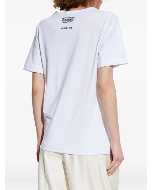 Munthe White X Looney Tunes Tweety Bird-Print T-Shirt