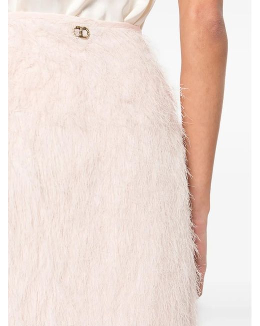 Twinset Pink Thread-Detail Skirt