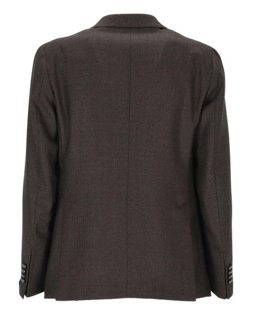 Tagliatore Black Single-Breasted Patch-Pocket Blazer for men