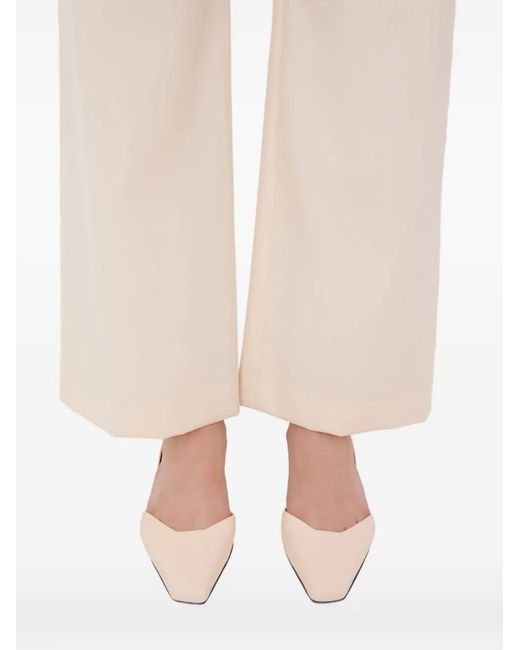 Loulou de Saison Natural Square Toe Slingback Pumps
