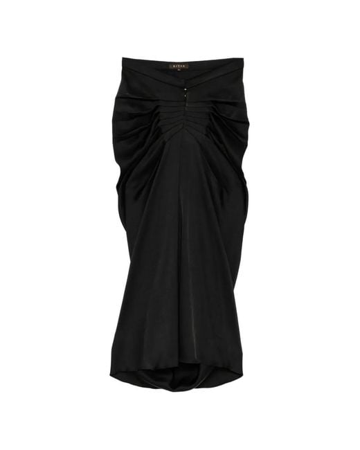 Biyan Black Ruched Draped Skirt