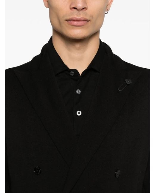 Lardini メンズ ブラック ダブルジャケットの通販はau PAY マーケット